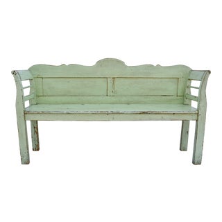 Painted Central European Pine Bench For Sale