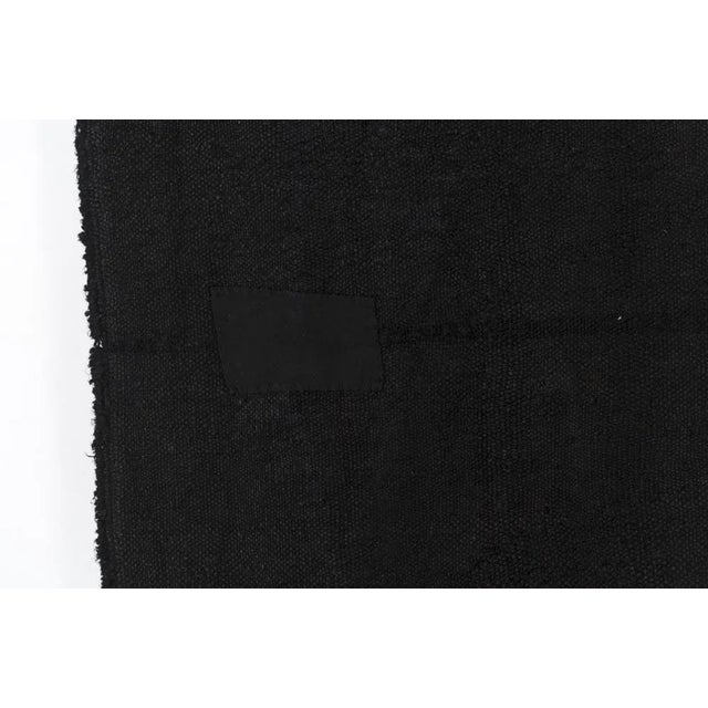 Boho Chic Black Hemp Runner Rug For Sale - Image 3 of 12