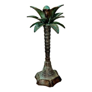 Palm Beach Regency Palm Tree Candlestick Holder For Sale