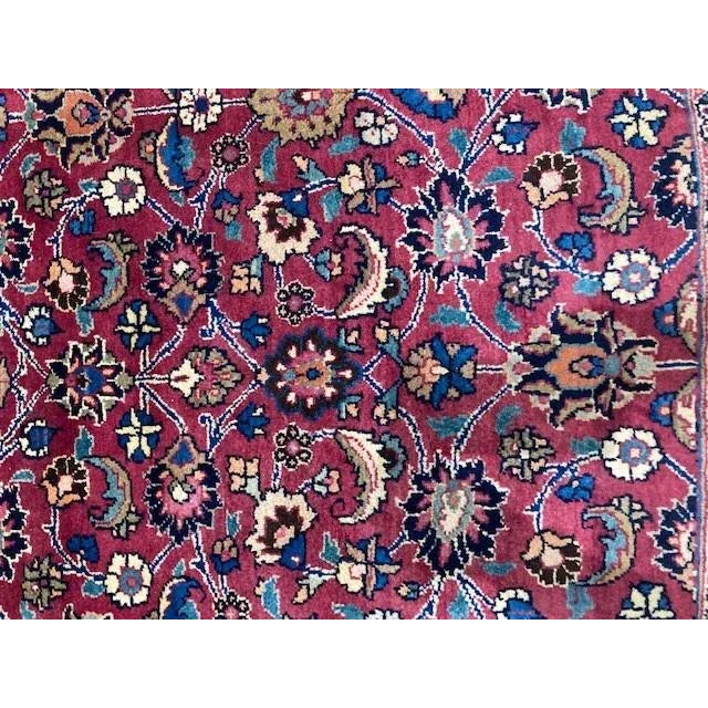 Maroon 1960s Khorassan Gallery Rug 4' X 16'10" For Sale - Image 8 of 12