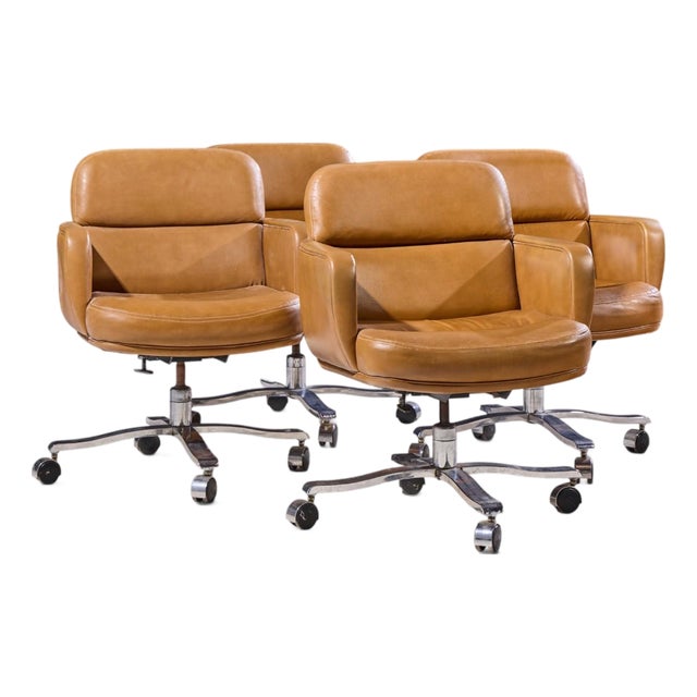 Nicos Zographos Mid Century Desk Chairs - Set of 4 For Sale