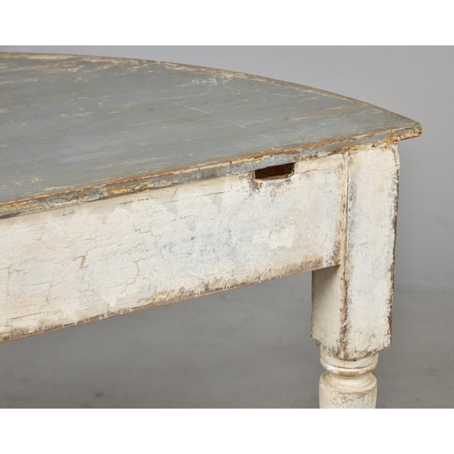 Late 19th Century Painted Swedish Demilune Console Tables - Pair For Sale - Image 9 of 12