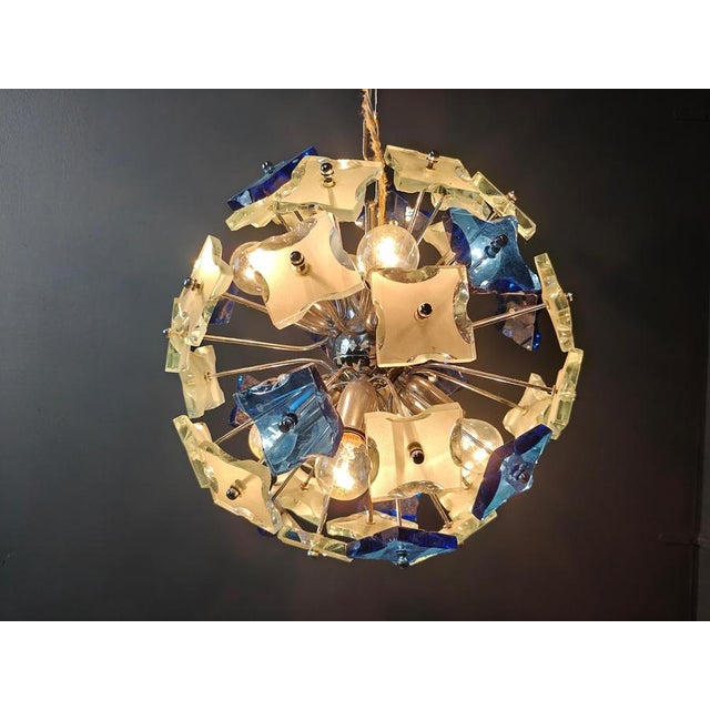 Vintage Hammered Glass Sputnik Chandelier, 1970s For Sale - Image 6 of 13