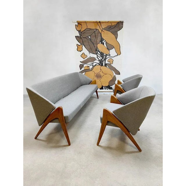Mid-Century Scandinavian Sofa and Chairs, 1950s, Set of 3