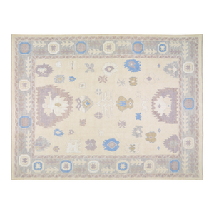 Pakistani Oushak Hand Knotted Wool Rug, 10'5"x14'
