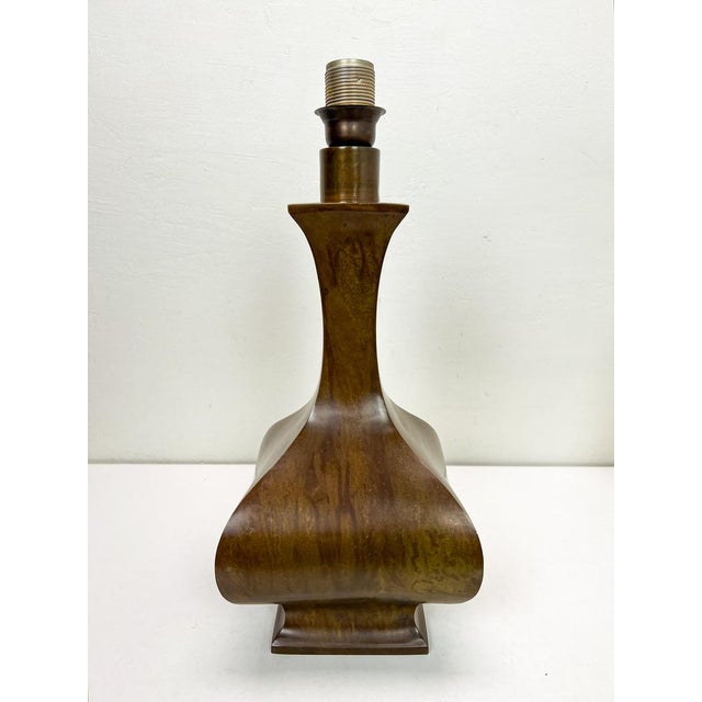 Brown Large Italian Il Punto Style Bronze Table Lamp, 1970s For Sale - Image 8 of 18