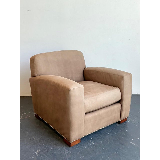 American Vintage Ralph Lauren “Grant” Suede Club Chair For Sale - Image 3 of 17