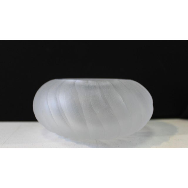 Price reduced $70. Now only $99! This lovely Murano candy dish was made by the furnaces of La Murrina. Frosted glass. Signed.