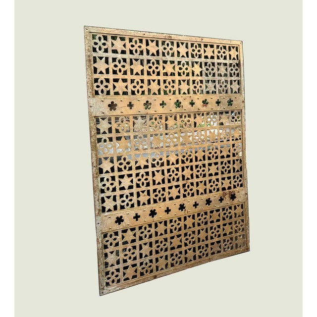 Metal Antique Steel Grille - Moorish Deco Style For Sale - Image 7 of 10