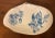 Antique 19th century Wedgwood creamware clam shell platter decorated with blue hydrangea and daisy and a brown border....