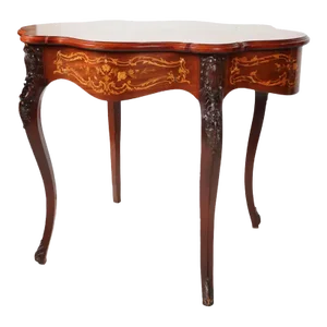 A Continental Marquetry Turtle-Top Table