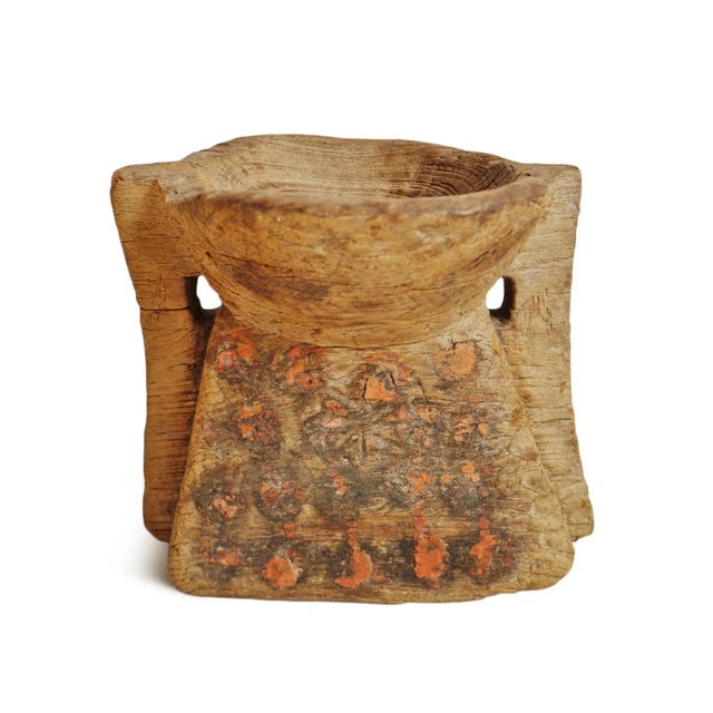 1920s 1920s Rajasthan Village Wood Candle Stand For Sale - Image 5 of 11