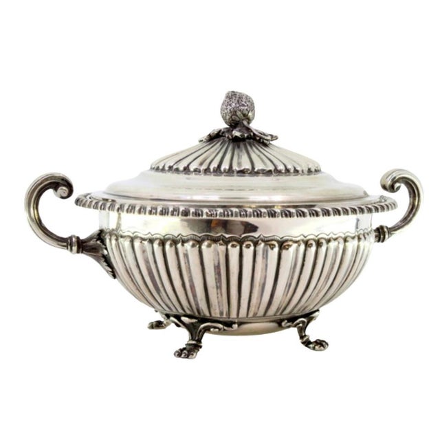 Silver Silver Tureen with Reliefs, Handles, Lid Knob and Claw-Shaped Feet For Sale - Image 8 of 8