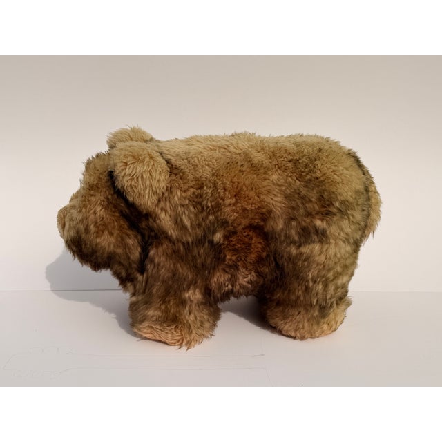 Vintage Scully & Scully bear ottoman from the iconic Park Avenue luxury retailer. Fully covered in genuine lamb's wool...