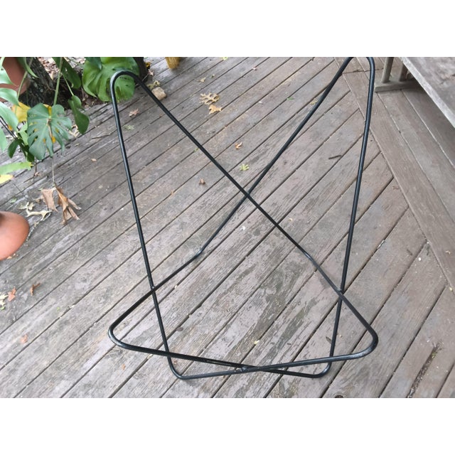 Mid-Century Modern Hardoy Style Welded Solid Wrought Iron BKF Butterfly Chair With Purple Canvas Seat For Sale - Image 9 of 15