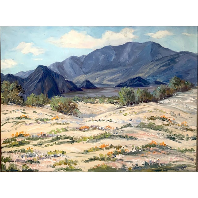 Impressionist Mid 20th Century "Mount San Jacinto, Palm Springs" Oil Painting on Canvas, Framed For Sale - Image 3 of 11
