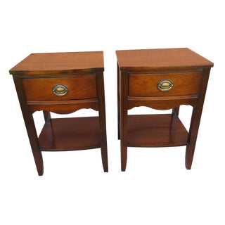 Pair of Mid Century Federal Style Mahogany Night Stands For Sale