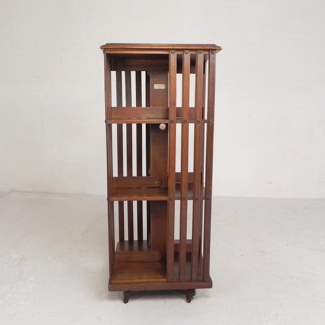 Mahogany Book Carousel by G. Borgeaud, Paris, 1930s For Sale - Image 4 of 18