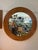 Brown Italian Mid 20th Century Burnt Bamboo Rattan Round Layered Mirror For Sale - Image 8 of 8
