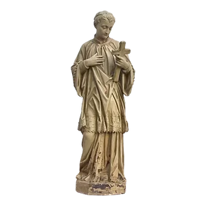Early 20th Century Cast Plaster Statue of Saint Aloysius Gonzaga