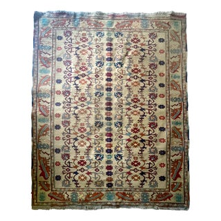 Handwoven Caucasian Style Soumak Rug with Zoomorphic Motifs, 1960s For Sale