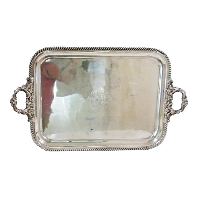 Old Sheffield Rectangular Butler Tray Gadrooned Edge 1840s For Sale