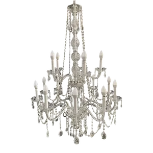 French Hollywood Regency Style Crystal Chandelier, 15 Arms
