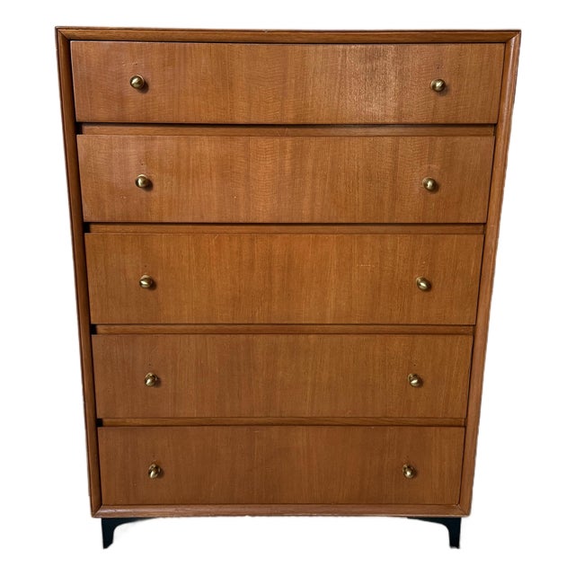 Vintage Mid Century Chest of Drawers Tallboy Dresser by Rockford For Sale