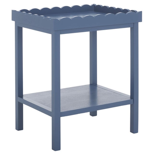 Starlyn Scalloped Accent Table in Blue For Sale In Philadelphia - Image 6 of 8