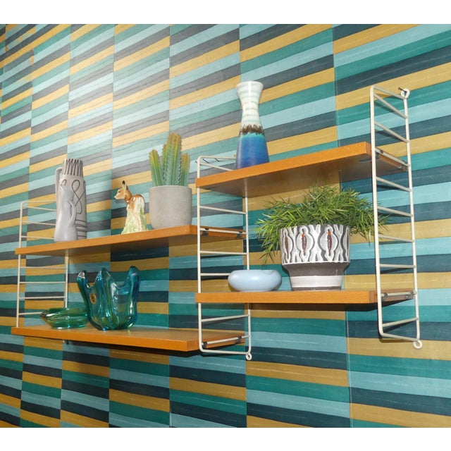 1960s Swedish String Shelving Unit in Elm by Kajsa & Nils Nisse Strinning, 1960s For Sale - Image 5 of 13