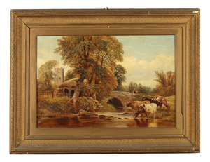 W. V. Tippel, Landscape with Cows and Shepherd, 1886, Oil on Canvas