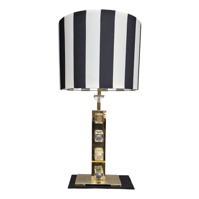 Brass and Murano Glass Table Lamp from Justfurnituress SRL For Sale