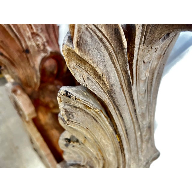 Pair of Tall Antique Wooden Corbels With Acanthus Leaf & Scroll Motifs For Sale - Image 10 of 11