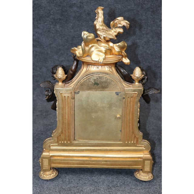 19th C. French Louis XV Style Ormolu & Bronze Clock Set by Balthazard Paris For Sale - Image 16 of 17