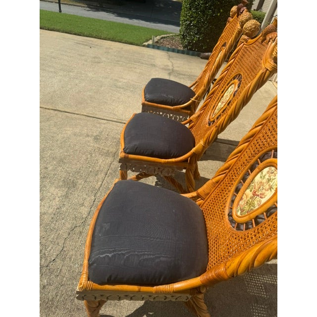 1990s Mackenzie Childs Vivaldi Ajiro Chairs Set of 6 For Sale - Image 10 of 11