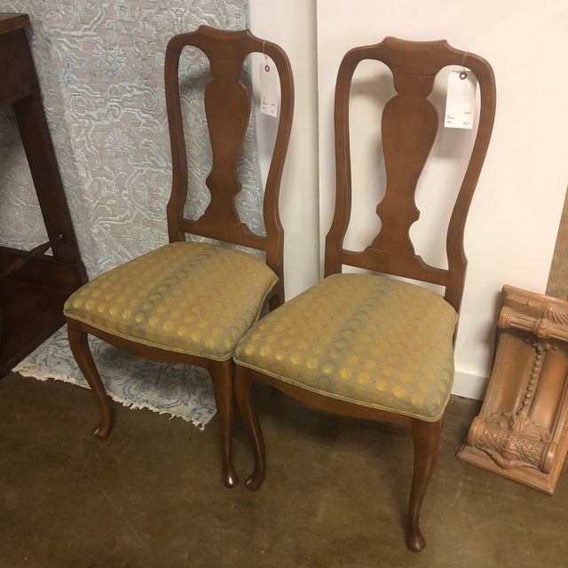 1990s Italian Queen Anne Style Side Chairs A Pair Chairish