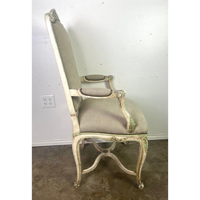 Set of Four French Louis XV Painted Dining C. 1900 For Sale - Image 14 of 18