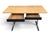 Vintage Mid-Century Modern Oak Writing Desk With Black Drawers & Chrome Base For Sale - Image 11 of 15