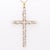 Antique Edwardian 14k Gold, Diamond, & Baroque Pearl Cross Necklace Pendant For Sale - Image 4 of 12
