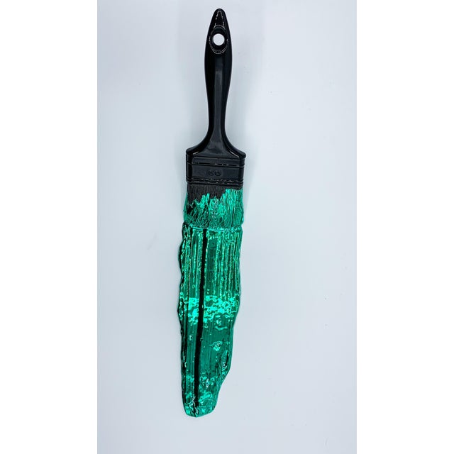 Santicri, Green Brush, Mixed media on Resin For Sale - Image 5 of 5