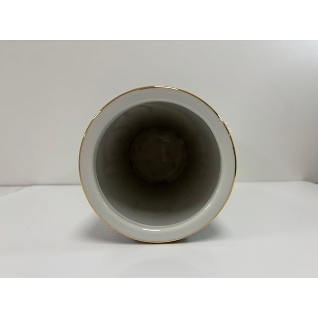 Vintage Large Rose Medallion Canton Vase, Japanese Porcelain - Hand Painted in Hong Kong For Sale - Image 11 of 13