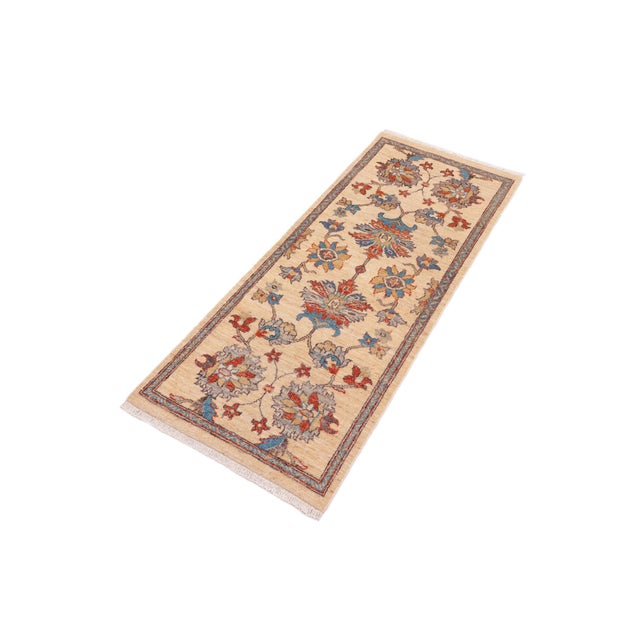 Shabby Chic Shabby Chic Ziegler Beige/Rust Wool Runner Rug- 2'1'' X 4'9'' For Sale - Image 3 of 10