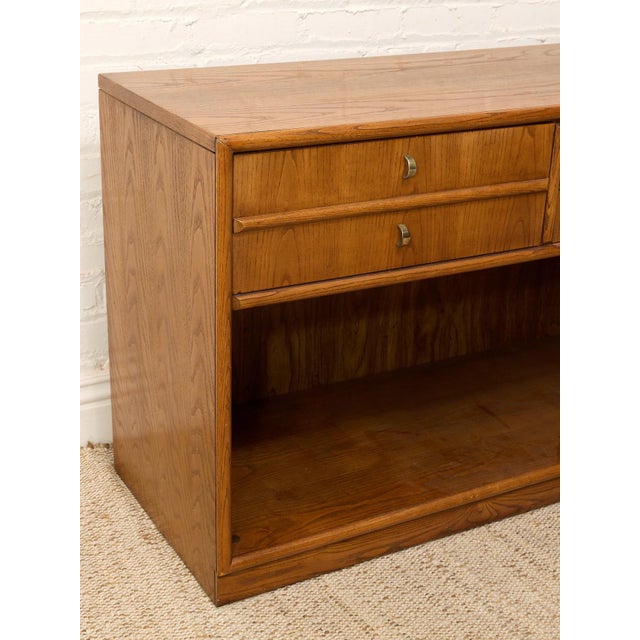 Mid 20th Century Oak Double Drawer Cabinet With Lp Cubby For Sale In Los Angeles - Image 6 of 12