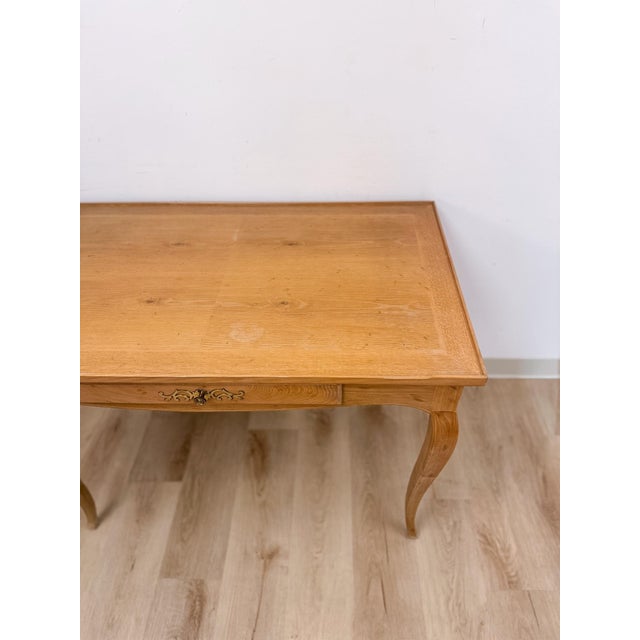 Vintage Desk Henredon Louis XV Style French Provincial Cabriole Leg Writing Wooden For Sale - Image 15 of 15