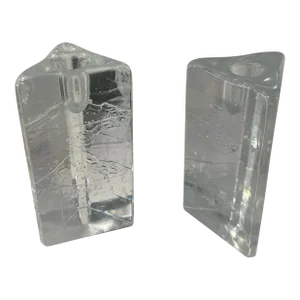Pair of 1970s Ittala Arkipelago Triangle Glass Candleholders