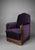 Art Deco Jatoba Wood and Purple Velvet Lounge Chair, 1930 For Sale - Image 10 of 13