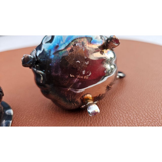 Art Deco Silver-Plated Creamer with Sugar Bowl and Tray, 1920s, Set of 3 For Sale - Image 4 of 12