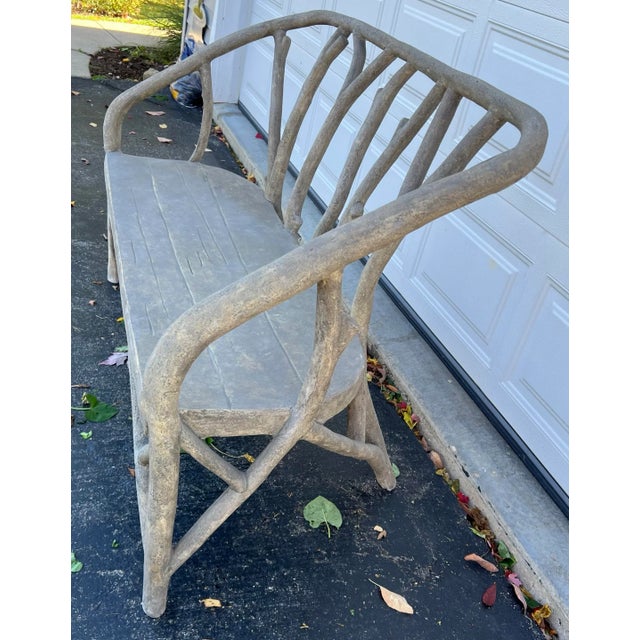 Metal Vintage Artemis Faux-Bois Bench For Sale - Image 7 of 12