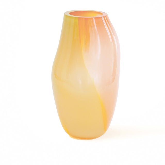 Contemporary Supernova IV Flamingo, Amber Iridescent XL Vase by Simone Lueling for Eloa For Sale - Image 3 of 3
