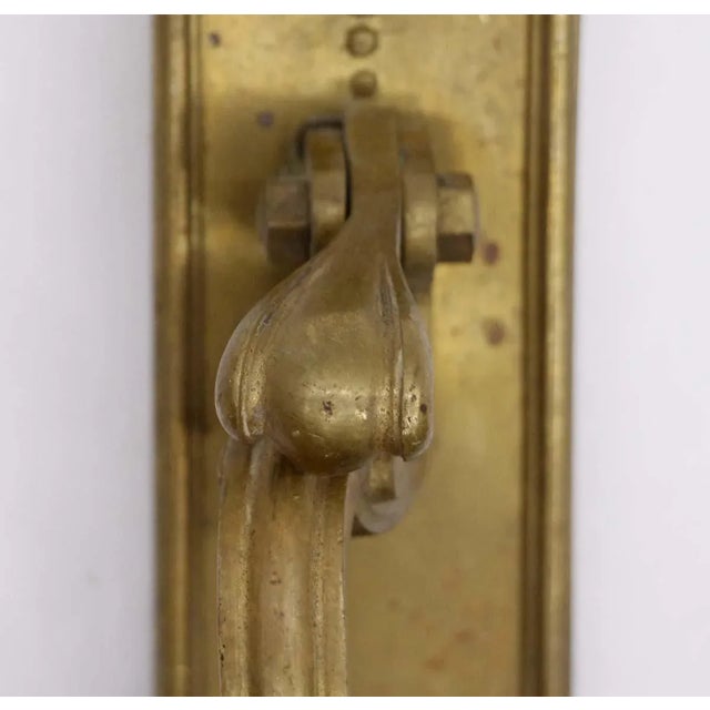 Antique Cast Bronze Art Nouveau Thumb Latch Door Pull With Keyhole For Sale - Image 4 of 9